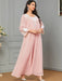 Eid Muslim Party Dress for Women Ramadan Abaya Long Dress Pink Elbise Morocco Kaftan Vestidos Largos Dubai Robe Jalabiya 2024 - CLICK TIK