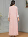 Eid Muslim Party Dress for Women Ramadan Abaya Long Dress Pink Elbise Morocco Kaftan Vestidos Largos Dubai Robe Jalabiya 2024 - CLICK TIK