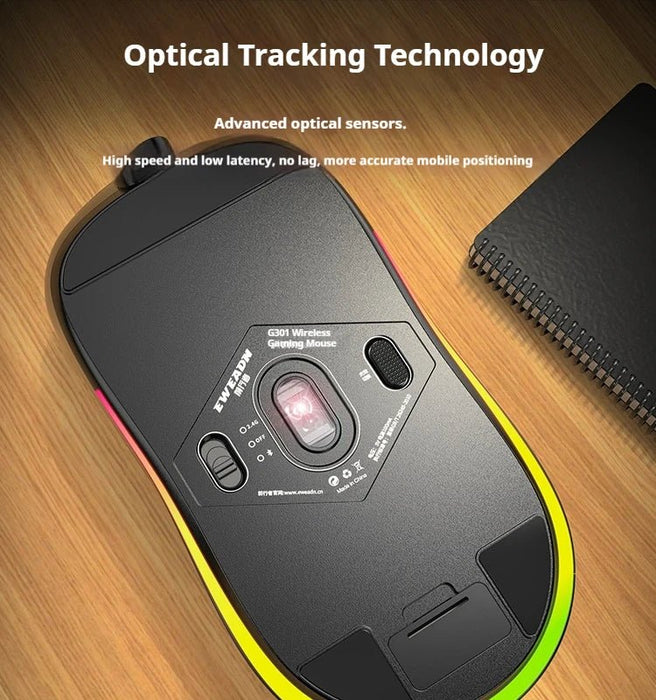 EWEADN G301 Wireless Bluetooth Dual - Mode Gaming Mouse, Rechargeable, Silent, Ergonomic Design, Perfect for Gaming & Office Use - CLICK TIK
