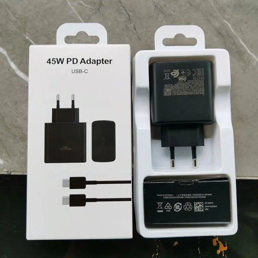 For Samsung S20 S21 S22 S23 S24 Note 20 Ultra 10 Plus Charger 45w Super Fast Charging Adapter for Galaxy Z Flip Fold 5 4 3 2 A73 - CLICK TIK