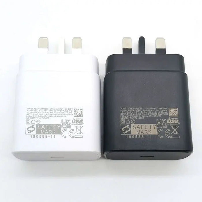 For Samsung S24 S23 S22 S21 S20 Note 20 Ultra 10 plus FE 45W UK Super Fast Charger Type C Adapter for Galaxy Z Flip Fold 5 4 3 2 - CLICK TIK