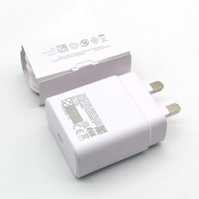 For Samsung S24 S23 S22 S21 S20 Note 20 Ultra 10 plus FE 45W UK Super Fast Charger Type C Adapter for Galaxy Z Flip Fold 5 4 3 2 - CLICK TIK