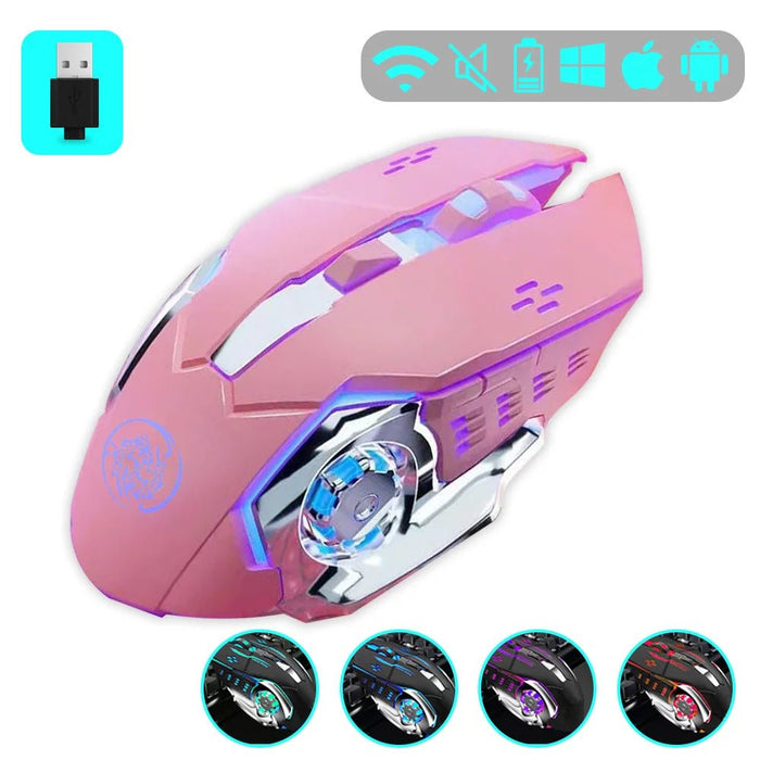 Gaming Mouse 2.4G Bluetooth Wireless Rechargeable Mouse For Laptop RGB Backlight E - Sports Mechanical Mouse For PC Computer Gamer - CLICK TIK