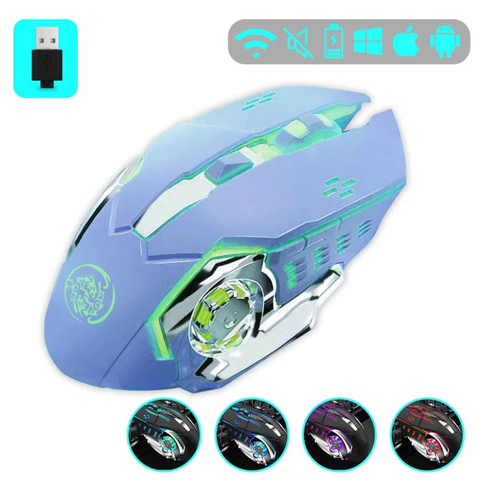 Gaming Mouse 2.4G Bluetooth Wireless Rechargeable Mouse For Laptop RGB Backlight E - Sports Mechanical Mouse For PC Computer Gamer - CLICK TIK