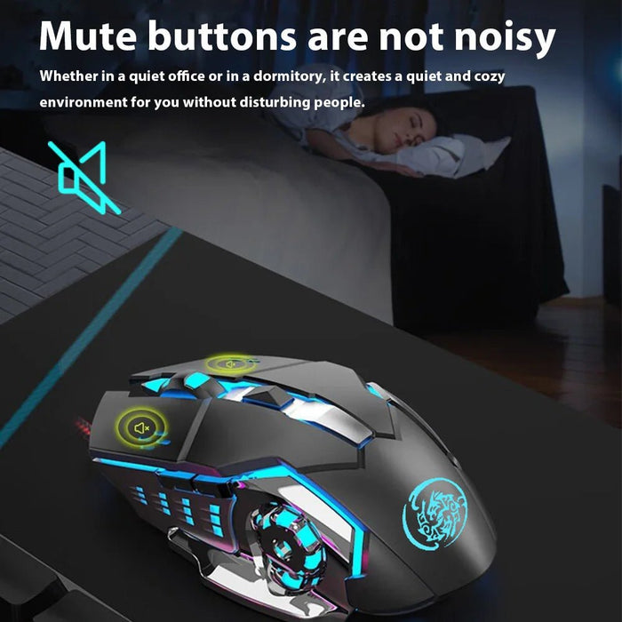 Gaming Mouse 2.4G Bluetooth Wireless Rechargeable Mouse For Laptop RGB Backlight E - Sports Mechanical Mouse For PC Computer Gamer - CLICK TIK