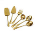 Gold Stainless Steel Western Serving Tableware Fork Spoon Shovel Set Portable Cutlery Dinnerware for Steak Kitchen Utensils - CLICK TIK