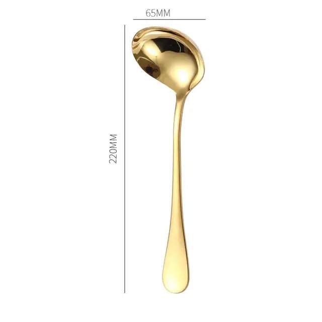 Gold Stainless Steel Western Serving Tableware Fork Spoon Shovel Set Portable Cutlery Dinnerware for Steak Kitchen Utensils - CLICK TIK