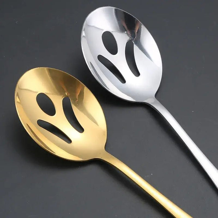 Gold Stainless Steel Western Serving Tableware Fork Spoon Shovel Set Portable Cutlery Dinnerware for Steak Kitchen Utensils - CLICK TIK