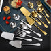 Gold Stainless Steel Western Serving Tableware Fork Spoon Shovel Set Portable Cutlery Dinnerware for Steak Kitchen Utensils - CLICK TIK