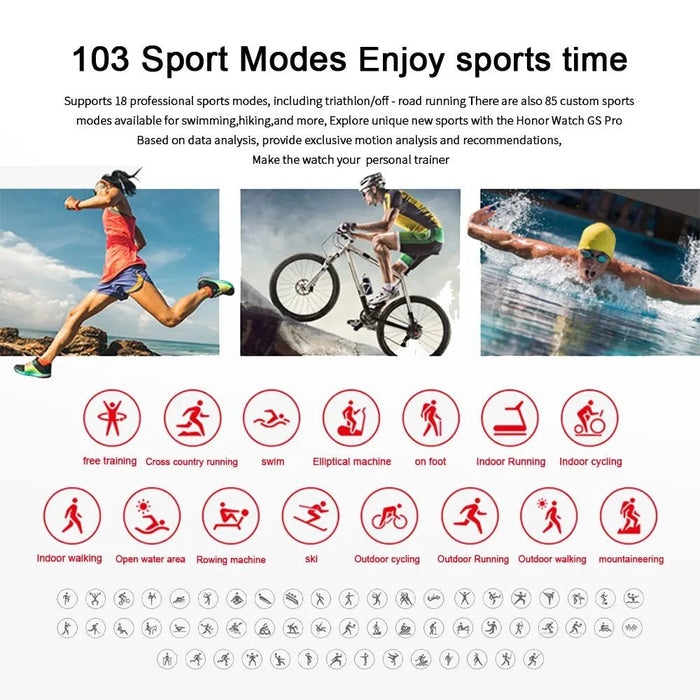 Honor Smart Watch GS Pro 103 Sport Modes 5ATM 1.39'' Screen Watch Heart Rate Monitoring GPS Smartwatch Bluetooth Call for Men - CLICK TIK