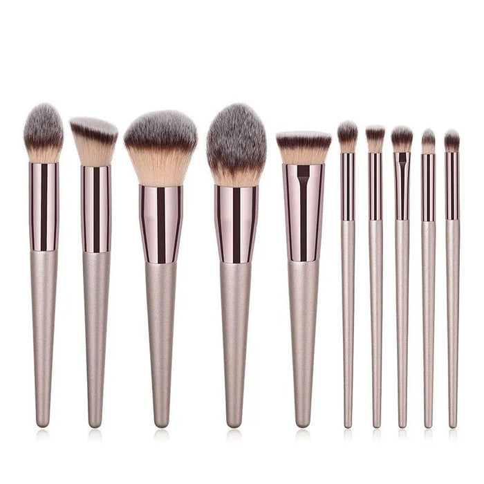 Hot Champagne Makeup Brushes Set for Women Cosmetic Foundation Powder Blush Eyeshadow Kabuki Blending Make Up Brush Beauty Tools - CLICK TIK
