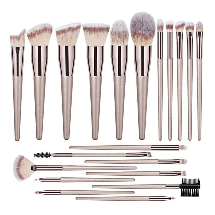 Hot Champagne Makeup Brushes Set for Women Cosmetic Foundation Powder Blush Eyeshadow Kabuki Blending Make Up Brush Beauty Tools - CLICK TIK