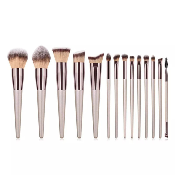 Hot Champagne Makeup Brushes Set for Women Cosmetic Foundation Powder Blush Eyeshadow Kabuki Blending Make Up Brush Beauty Tools - CLICK TIK