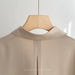 Imitation Acetate Shirt Loose Mocha Coffee Color Early Autumn Satin - CLICK TIK