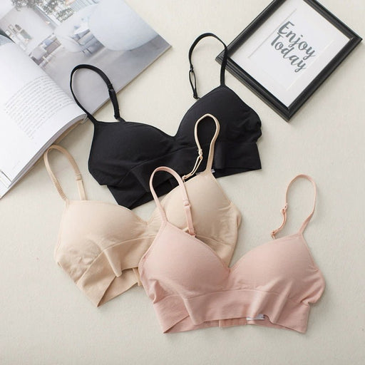 Japanese Style Maternity Bra Modal Cotton Underwear Thin Strap Wireless Push up and Anti - Sagging Seamless Nursing Bra - CLICK TIK