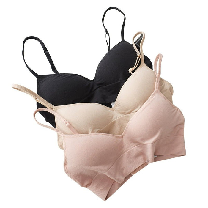 Japanese Style Maternity Bra Modal Cotton Underwear Thin Strap Wireless Push up and Anti - Sagging Seamless Nursing Bra - CLICK TIK