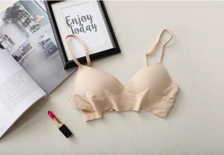 Japanese Style Maternity Bra Modal Cotton Underwear Thin Strap Wireless Push up and Anti - Sagging Seamless Nursing Bra - CLICK TIK