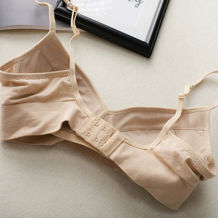 Japanese Style Maternity Bra Modal Cotton Underwear Thin Strap Wireless Push up and Anti - Sagging Seamless Nursing Bra - CLICK TIK