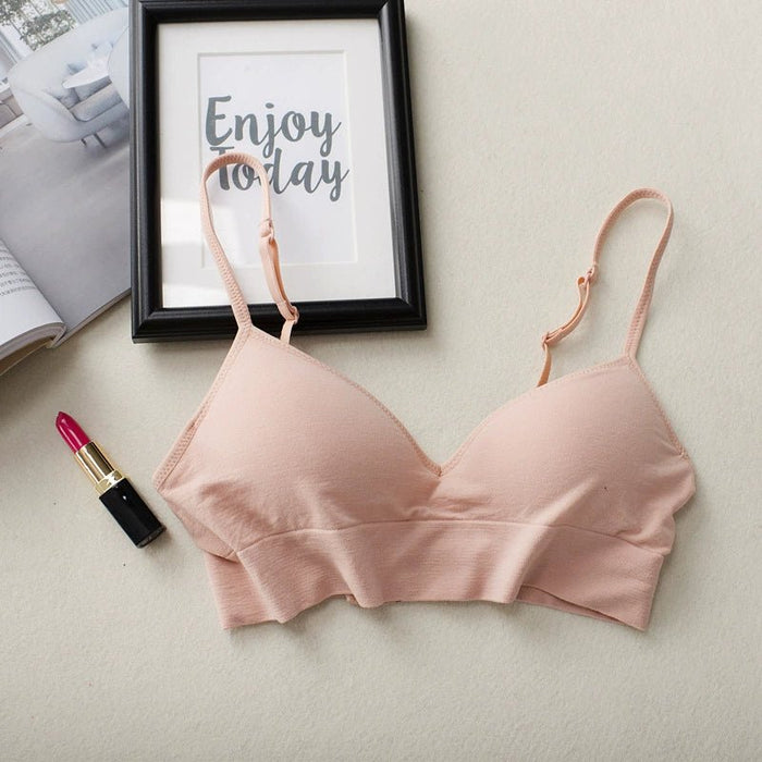 Japanese Style Maternity Bra Modal Cotton Underwear Thin Strap Wireless Push up and Anti - Sagging Seamless Nursing Bra - CLICK TIK