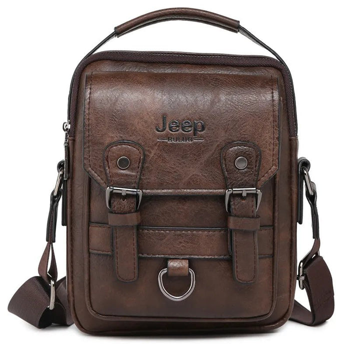 JEEP BULUO Multi - function Business Handbags Men New Man's Shoulder Bag Large Capacity Leather Messenger Bag Crossbody Big Brand - CLICK TIK