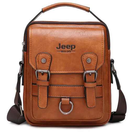 JEEP BULUO Multi - function Business Handbags Men New Man's Shoulder Bag Large Capacity Leather Messenger Bag Crossbody Big Brand - CLICK TIK