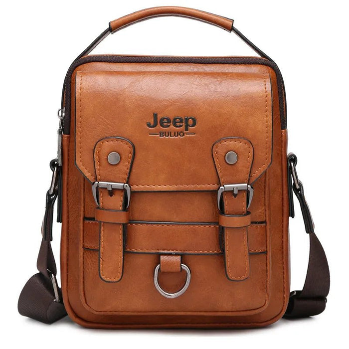 JEEP BULUO Multi - function Business Handbags Men New Man's Shoulder Bag Large Capacity Leather Messenger Bag Crossbody Big Brand - CLICK TIK