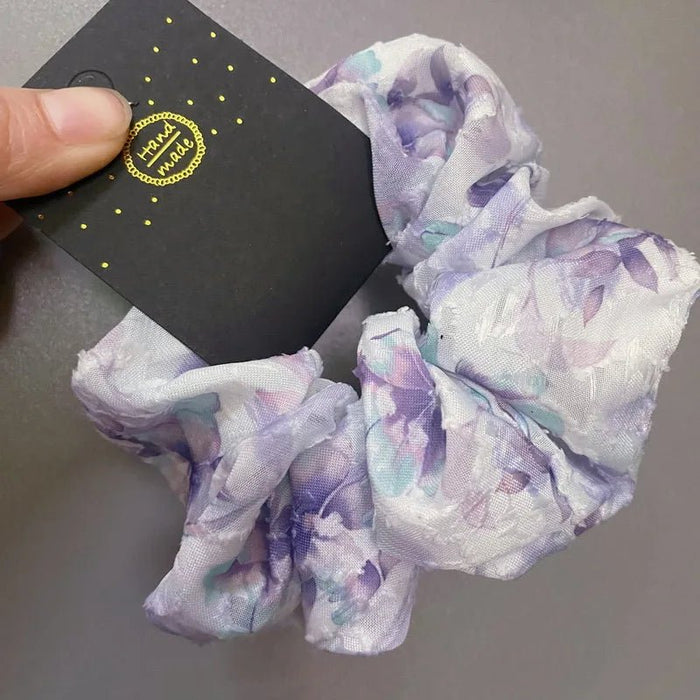 korea Crystal Hair Scrunchies For Women Elastic Silk Hair Bands Lady Big Pink Hair Tie Rhinestone chouchou satin Accessories - CLICK TIK