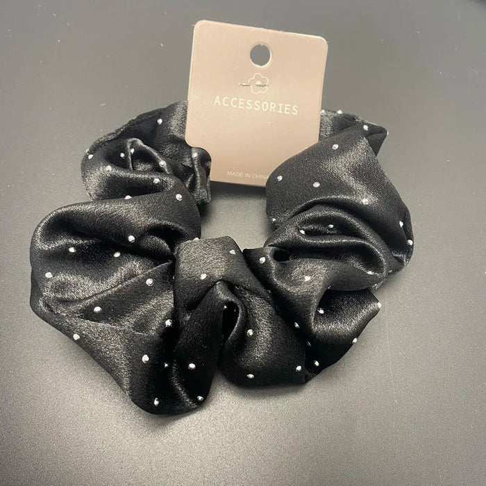 korea Crystal Hair Scrunchies For Women Elastic Silk Hair Bands Lady Big Pink Hair Tie Rhinestone chouchou satin Accessories - CLICK TIK