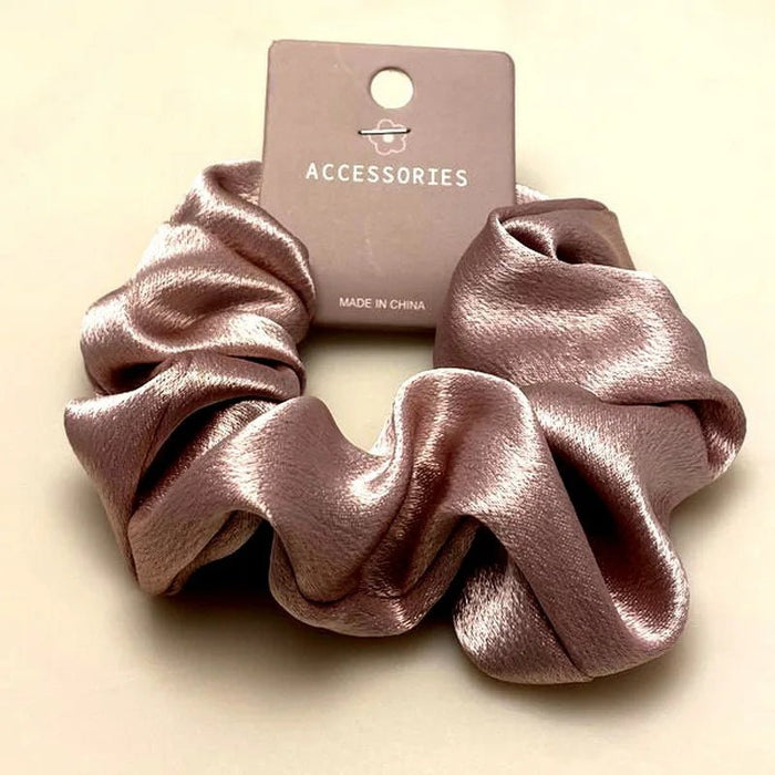 korea Crystal Hair Scrunchies For Women Elastic Silk Hair Bands Lady Big Pink Hair Tie Rhinestone chouchou satin Accessories - CLICK TIK