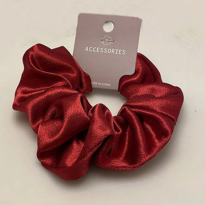 korea Crystal Hair Scrunchies For Women Elastic Silk Hair Bands Lady Big Pink Hair Tie Rhinestone chouchou satin Accessories - CLICK TIK