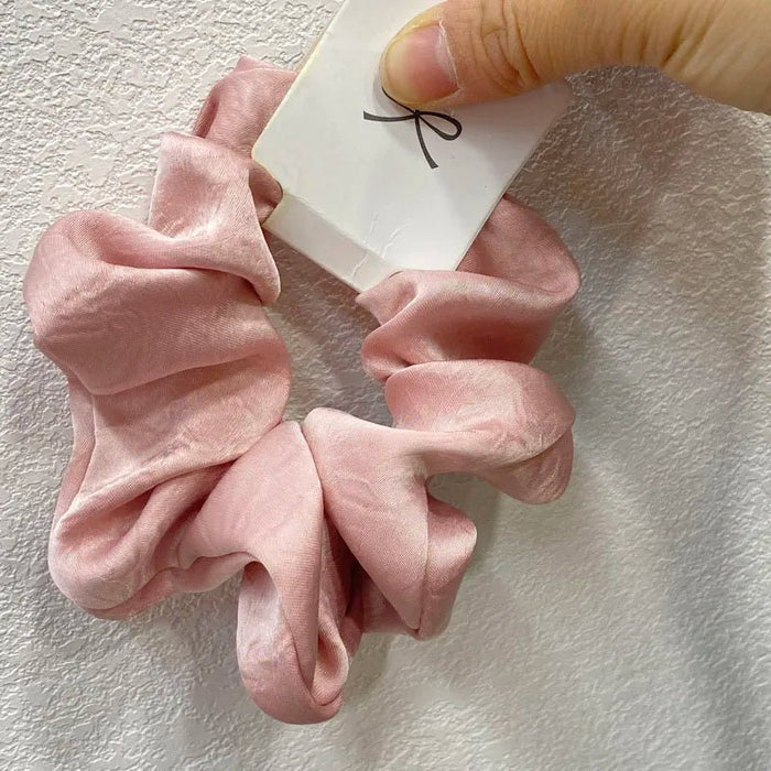 korea Crystal Hair Scrunchies For Women Elastic Silk Hair Bands Lady Big Pink Hair Tie Rhinestone chouchou satin Accessories - CLICK TIK