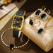 Ladies minimalist retro belt quartz watch+jewelry set - CLICK TIK