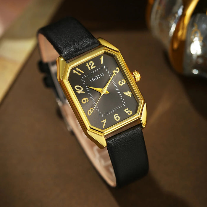Ladies minimalist retro belt quartz watch+jewelry set - CLICK TIK