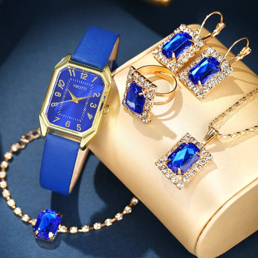 Ladies minimalist retro belt quartz watch+jewelry set - CLICK TIK