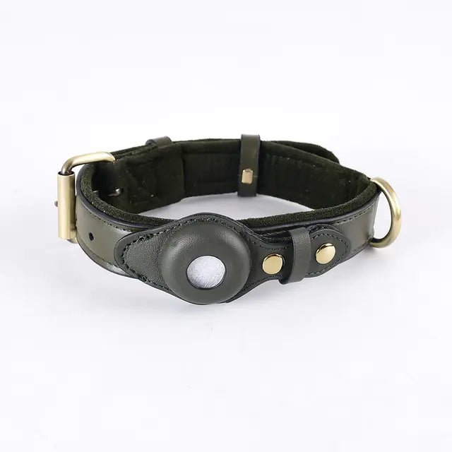 Leather Anti - Lost Dog Collar - CLICK TIK