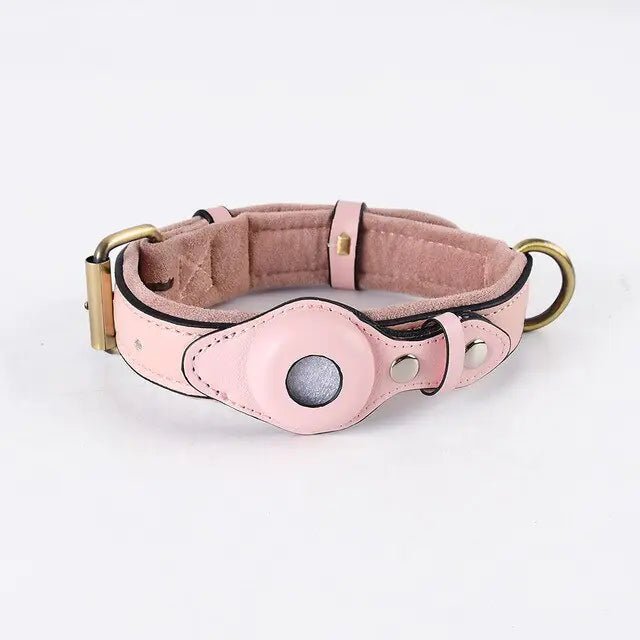 Leather Anti - Lost Dog Collar - CLICK TIK