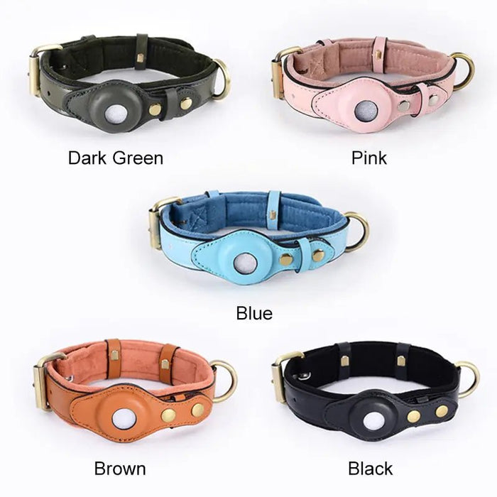 Leather Anti - Lost Dog Collar - CLICK TIK