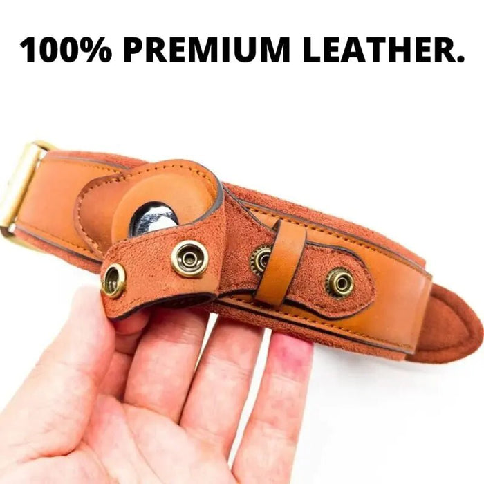 Leather Anti - Lost Dog Collar - CLICK TIK