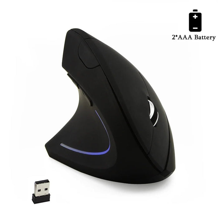 Left Hand Vertical Mouse Ergonomic Wireless Mouse 1600 DPI Gaming Optical USB Wired Mouse For Laptop PC Desktop Computer Office - CLICK TIK