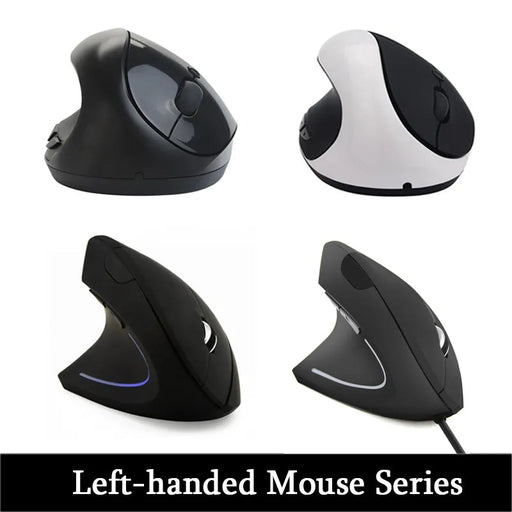Left Hand Vertical Mouse Ergonomic Wireless Mouse 1600 DPI Gaming Optical USB Wired Mouse For Laptop PC Desktop Computer Office - CLICK TIK
