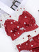 Love Heart Girls Women's Cute Bra & Panties Set Ruffles Trim Wirefree Milk Silk Soft Underwear Sleep Intimates Set Kawaii Lolita - CLICK TIK
