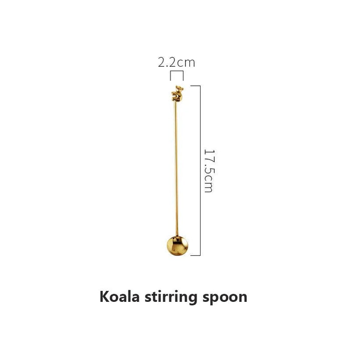 Luxury 304 Stainless Steel Mini Spoon Set Ice Cream Fruit Dessert Spoon Tea Spoon Golden Coffee Teaspoons Tableware Cutlery - CLICK TIK