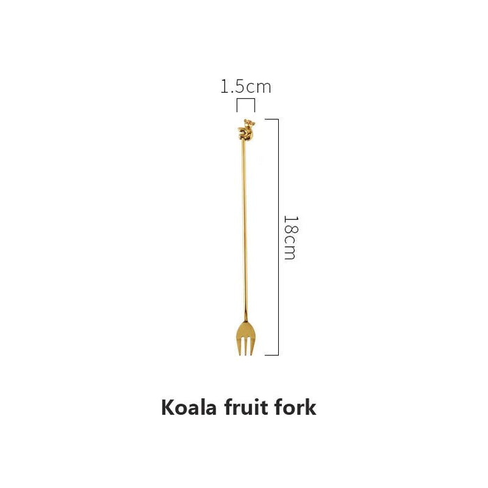 Luxury 304 Stainless Steel Mini Spoon Set Ice Cream Fruit Dessert Spoon Tea Spoon Golden Coffee Teaspoons Tableware Cutlery - CLICK TIK