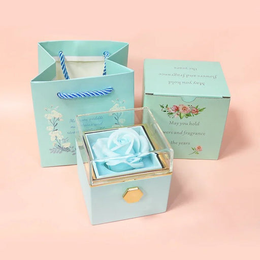 Macaron Color Soap Rose Flower Jewelry Gift Box with Drawer for Wedding Valentine's Day Birthday Present Decor - CLICK TIK
