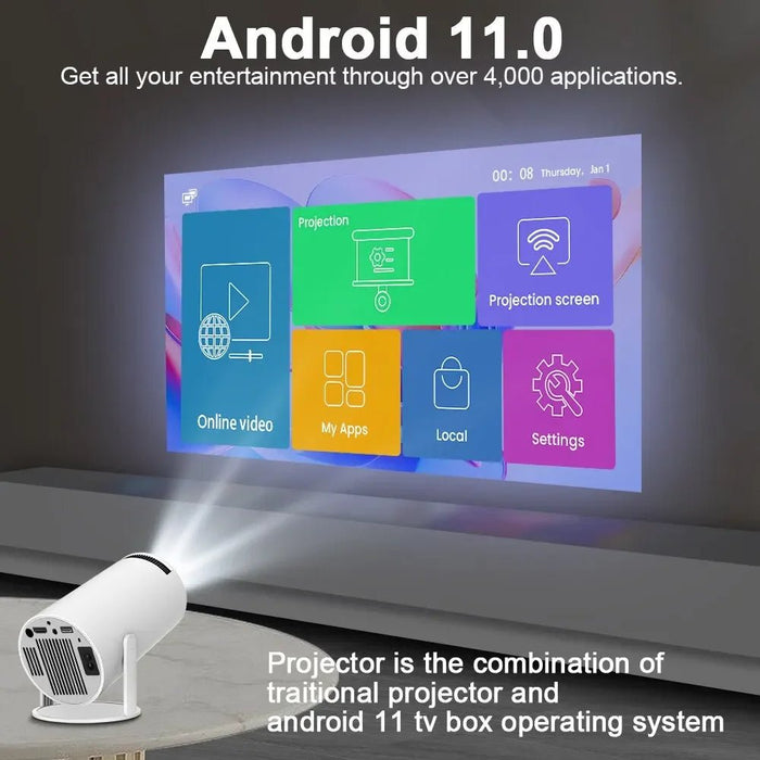 Magcubic Projector HY300 PRO 4K Android 11 Dual Wifi6 260ANSI Allwinner H713 BT5.0 1080P 1280*720P Home Cinema Outdoor Projetor - CLICK TIK