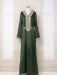Middle East Women's Clothing Cross - Border New Arrival V Neck Dubai Robe Women's Large Swing Long Dress Bronzing A - line Skirt Yemen Dress - CLICK TIK