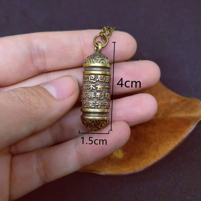 Mini Brass Jar Accessories Pendants Locket Sanskrit Mantra Memorial Jewelry - CLICK TIK