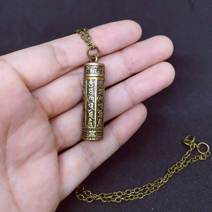 Mini Brass Jar Accessories Pendants Locket Sanskrit Mantra Memorial Jewelry - CLICK TIK