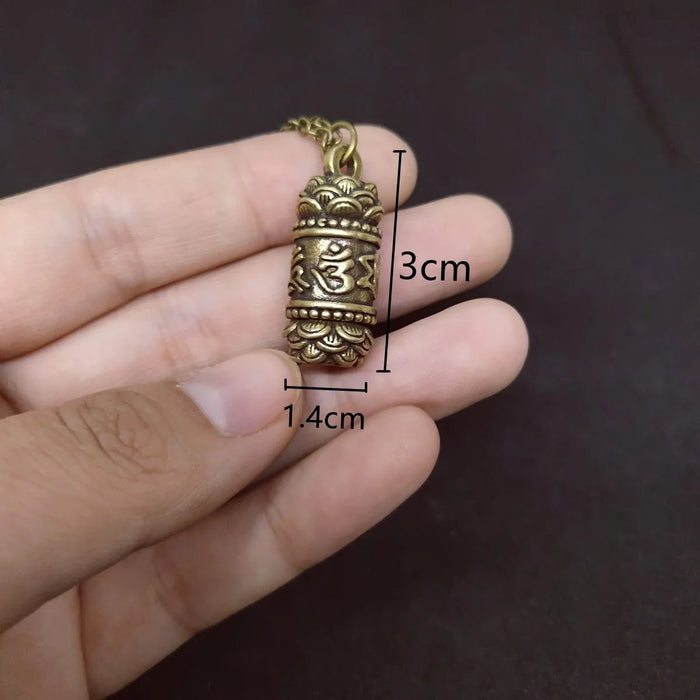 Mini Brass Jar Accessories Pendants Locket Sanskrit Mantra Memorial Jewelry - CLICK TIK