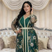 Moroccan Caftan 2 Pieces Set Muslim Dubai Abaya Kaftan For Wedding Women's 2024 New Sequins Flower Pattern Long Dress Clothing - CLICK TIK